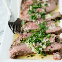 flank steak with garlic butter sauce recipe
