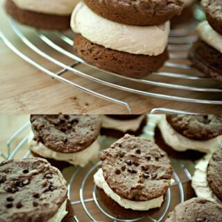 chocolate peanut butter whoopie pies