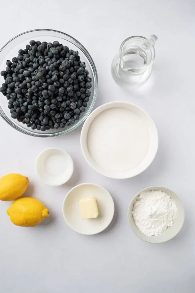 ingredients for fresh blueberry pie