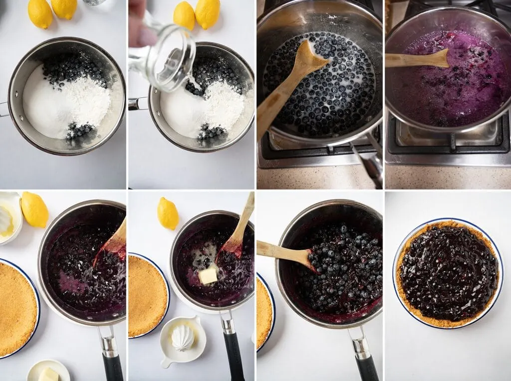 step by step photos of making blueberry pie