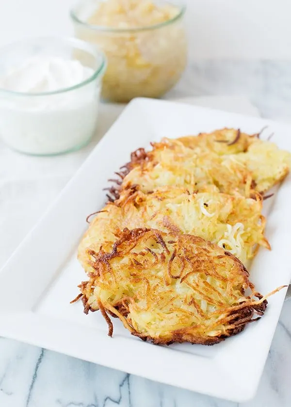 potato latkes on a plate
