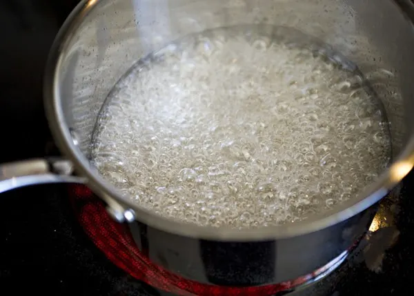 making boiled icing in saucepan