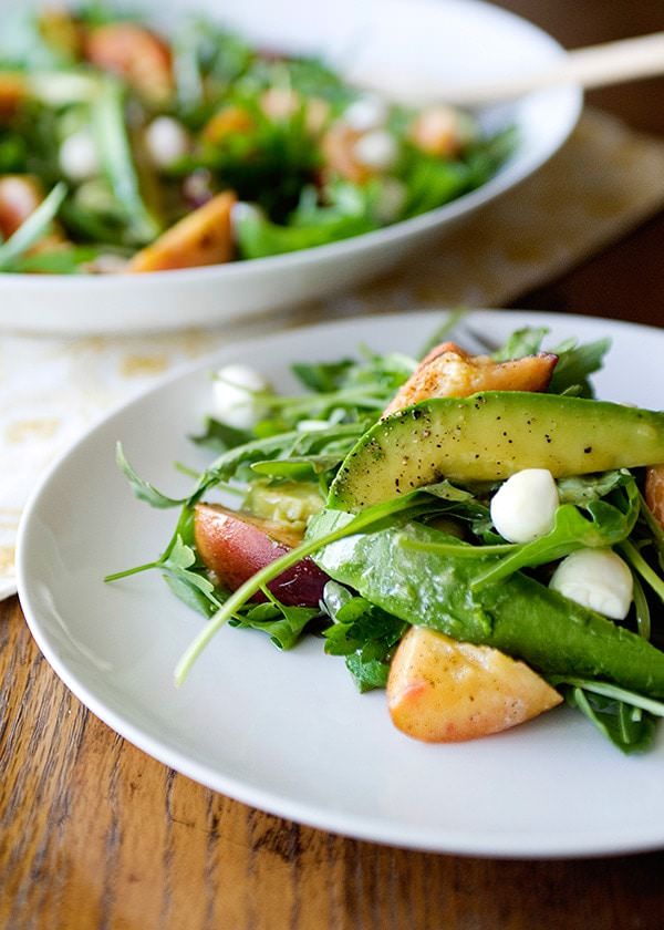 grilled peach and avocado salad