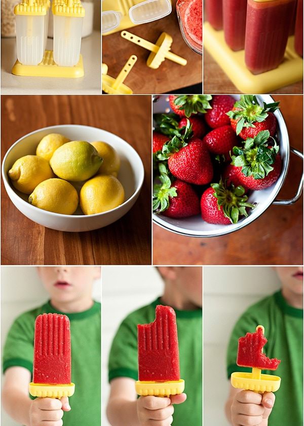 healthy strawberry popsicles