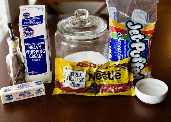 ingredients for chocolate fudge