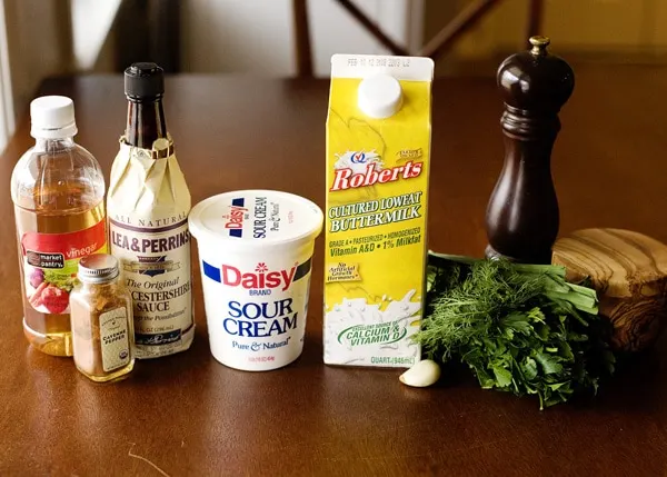 ingredients for homemade ranch dressing