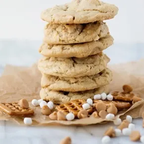 Pretzel Peanut Butter Marshmallow Cookies