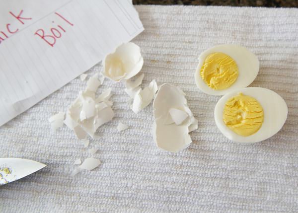 quick boiled eggs peeled and slices