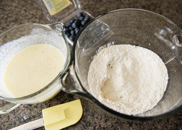 Lemon thyme pancakes with blueberry sauce recipe