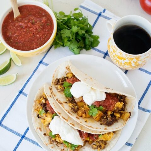 Breakfast Tacos and Restaurant Style Habanero Salsa 
