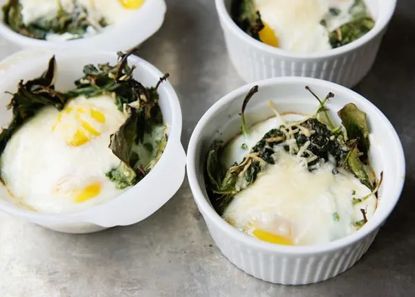 baked egg and kale cup recipe