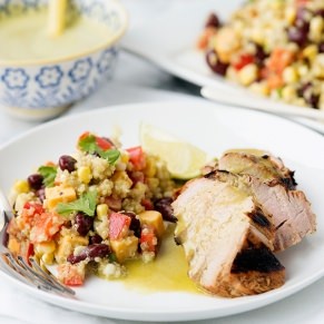 Pork Tenderloin and Mexican Quinoa Salad with Honey Habanero Dressing Recipe