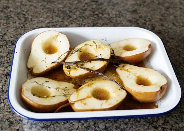 Roasted Pears with Maple Ricotta Cream recipe