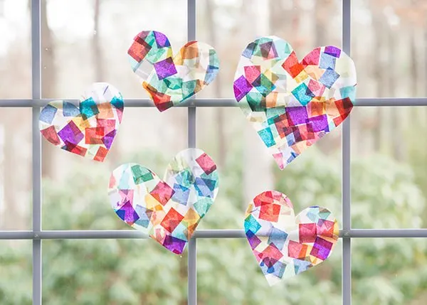 tissue paper stained glass DIY