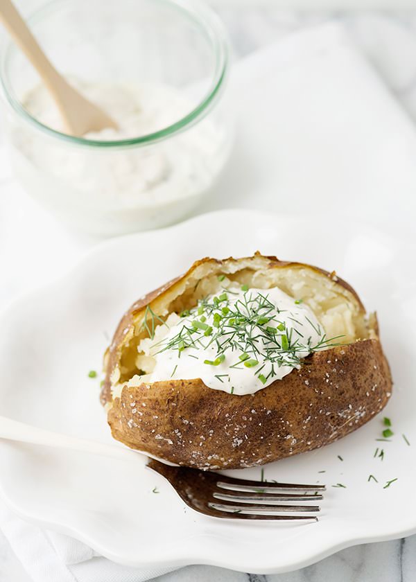 baked potatoes with herb garlic sour cream recipe