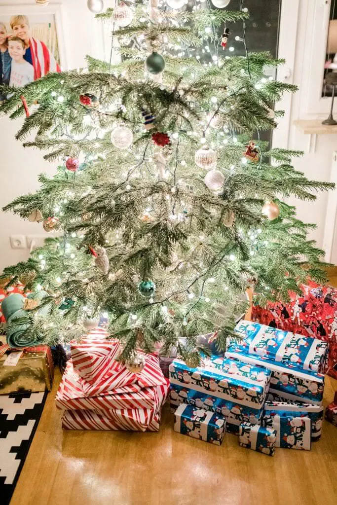 gifts under a christmas tree