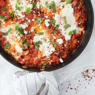 Eggs Baked in Spiced Tomato Sauce with Feta Cheese - A shakshuka recipe