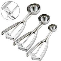 Cookie Scoop Set, Ice Cream Scoop Set, 3 PCS Cookie Scoops for Baking Include Large-Medium-Small Size, Select 18/8 Stainless Steel, Secondary Polishing