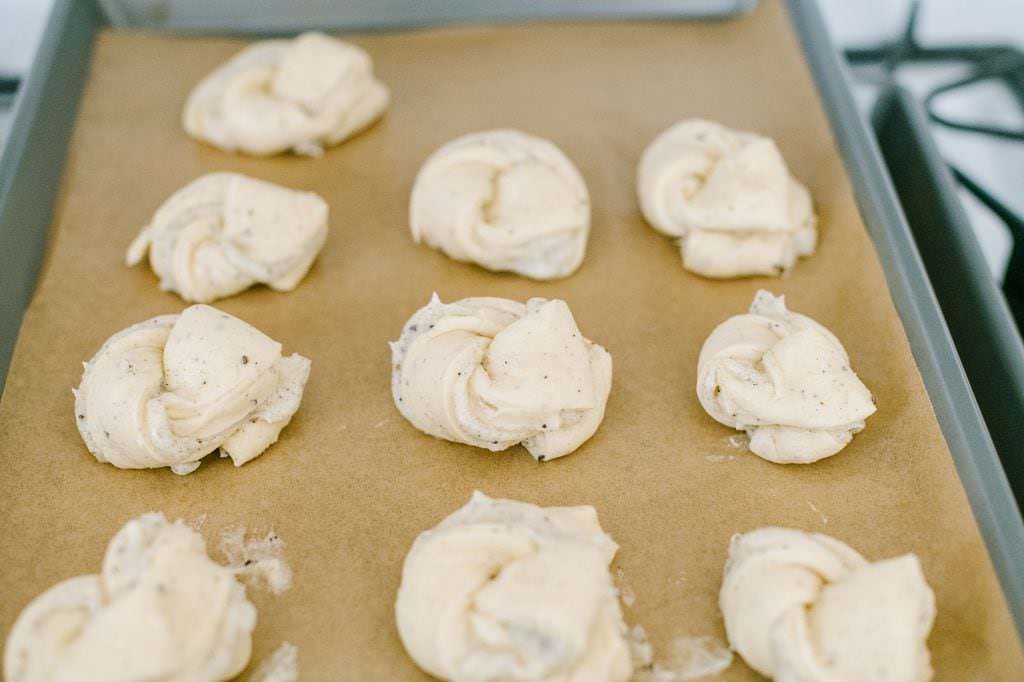 swedish cardamom buns about to go in oven