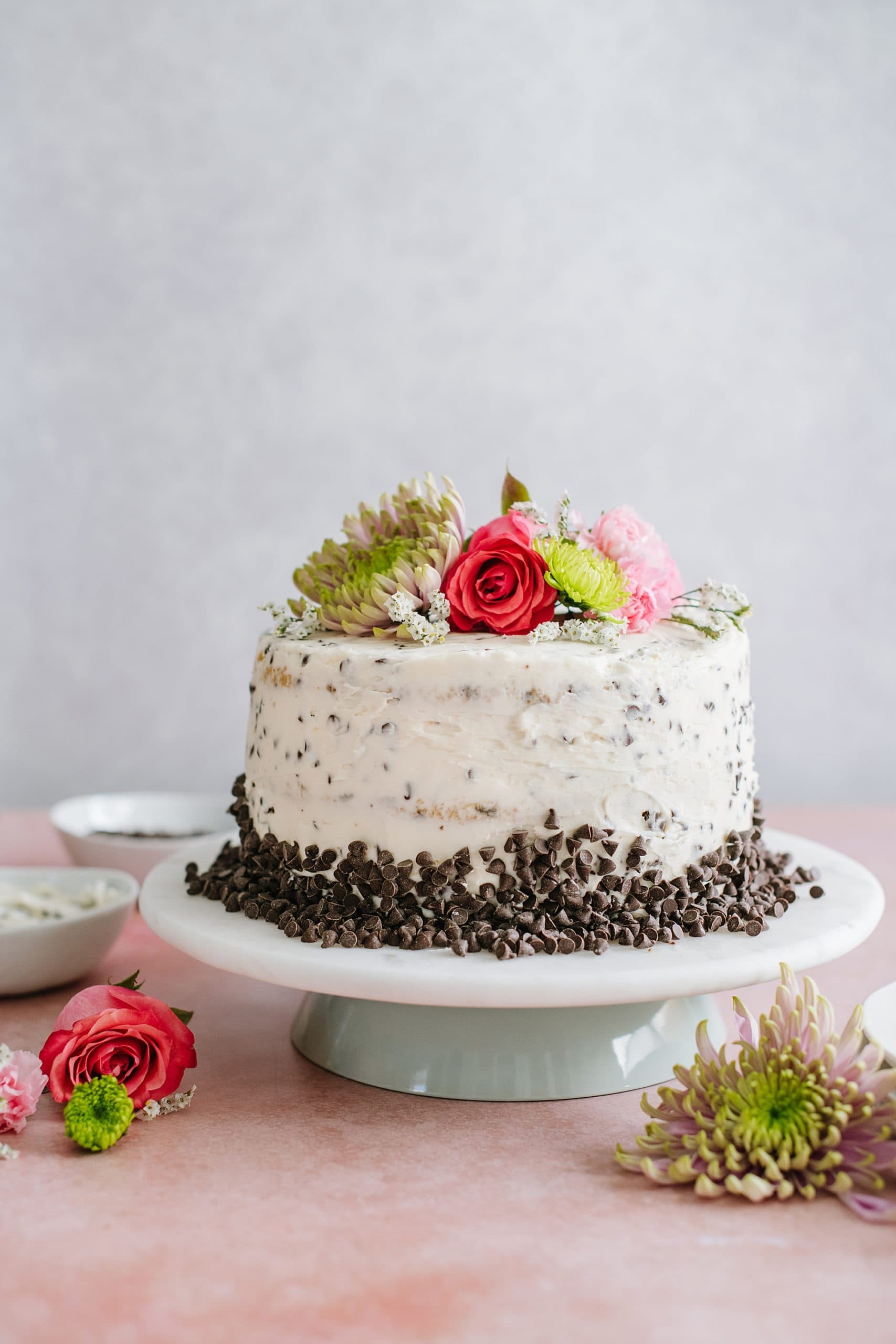 Chocolate Chip Cake with Buttercream | Baked Bree