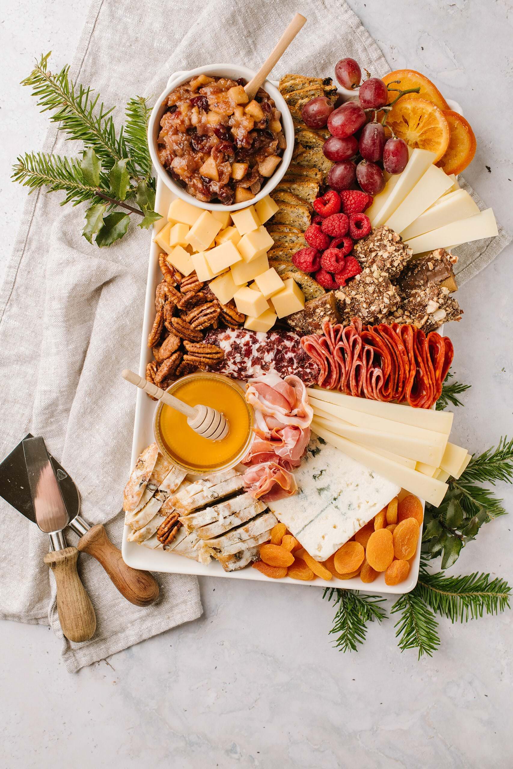Grand Cru Inspired Cheese Board with Apple Cranberry Chutney