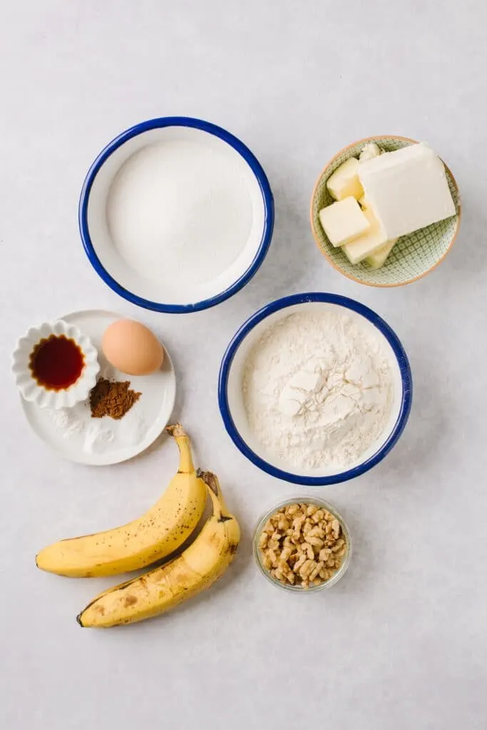 ingredients for banana muffins