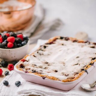 baked Berry Cobbler with Cinnamon Crunch Topping