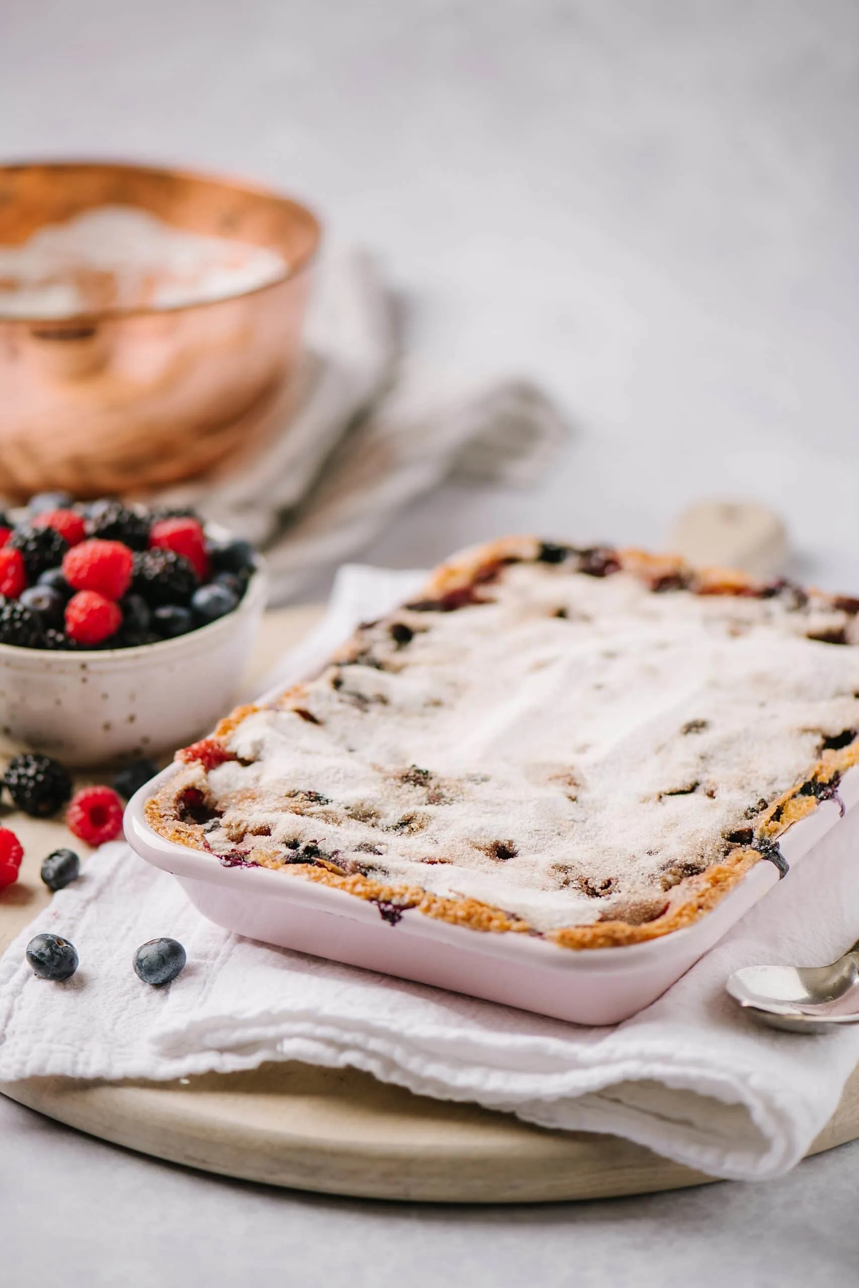 baked Berry Cobbler with Cinnamon Crunch Topping