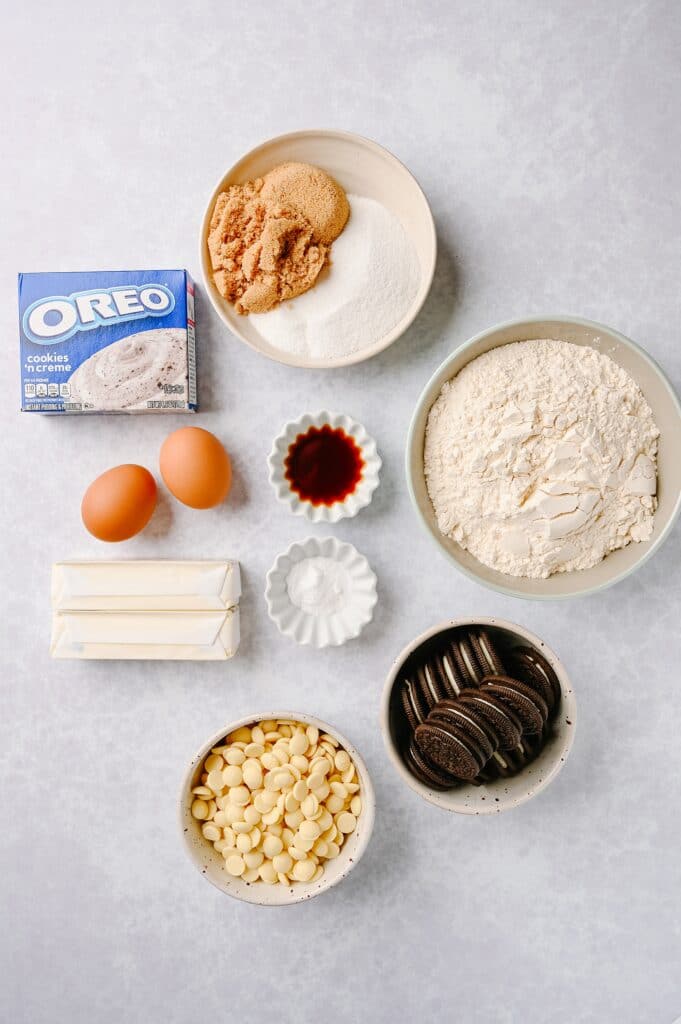 ingredients for cookies and cream pudding cookies
