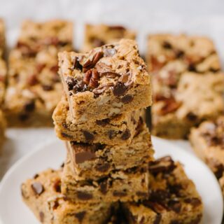stacked salted brown butter blondies