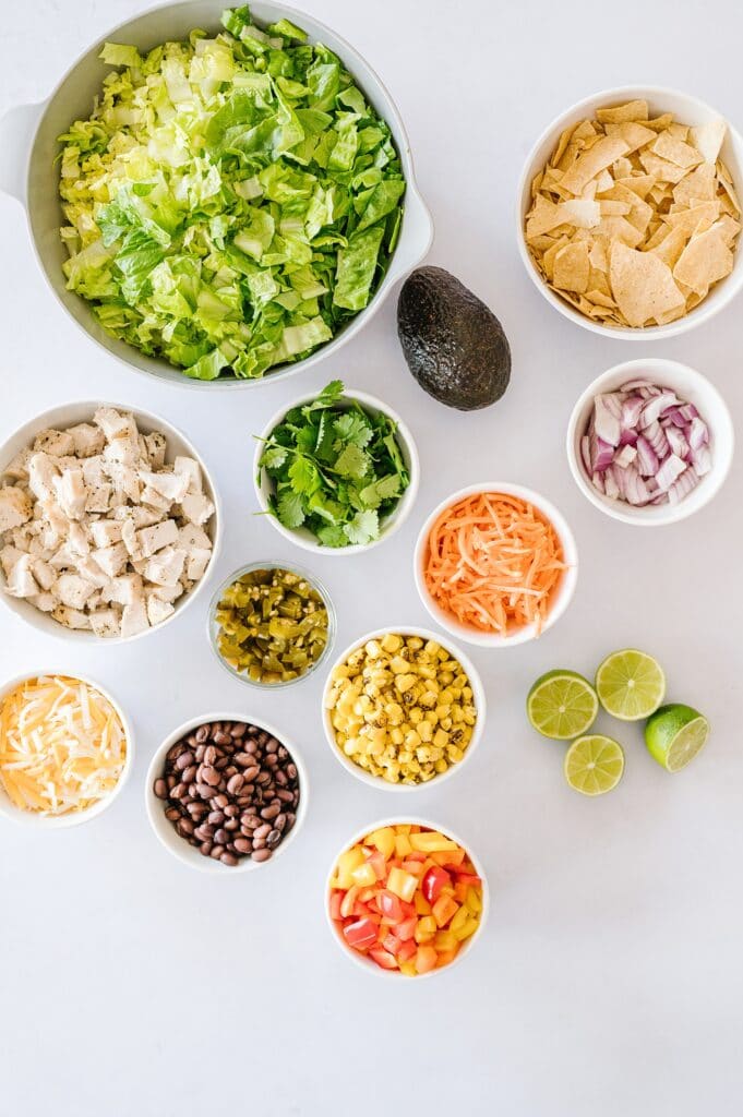 ingredients for Mexican Chicken Salad with Honey Cilantro Dressing