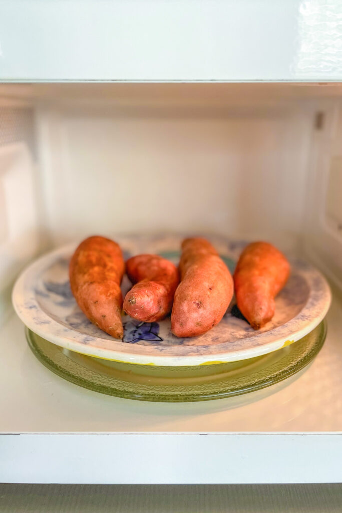Sweet potatoes in microwave
