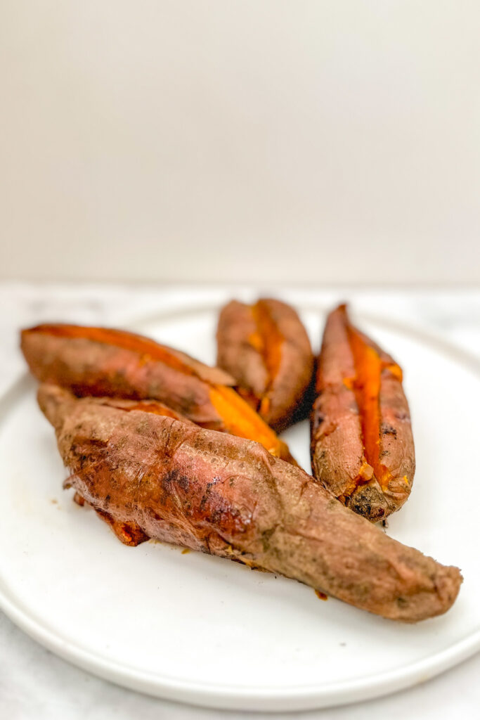 Sweet potatoes out of the microwave
