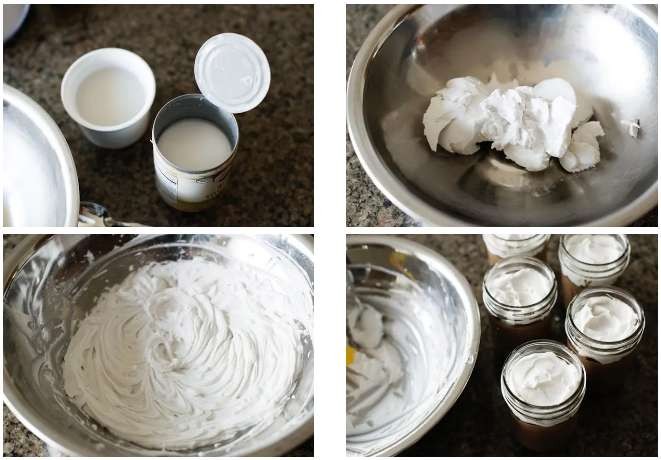 Coconut whipped cream steps