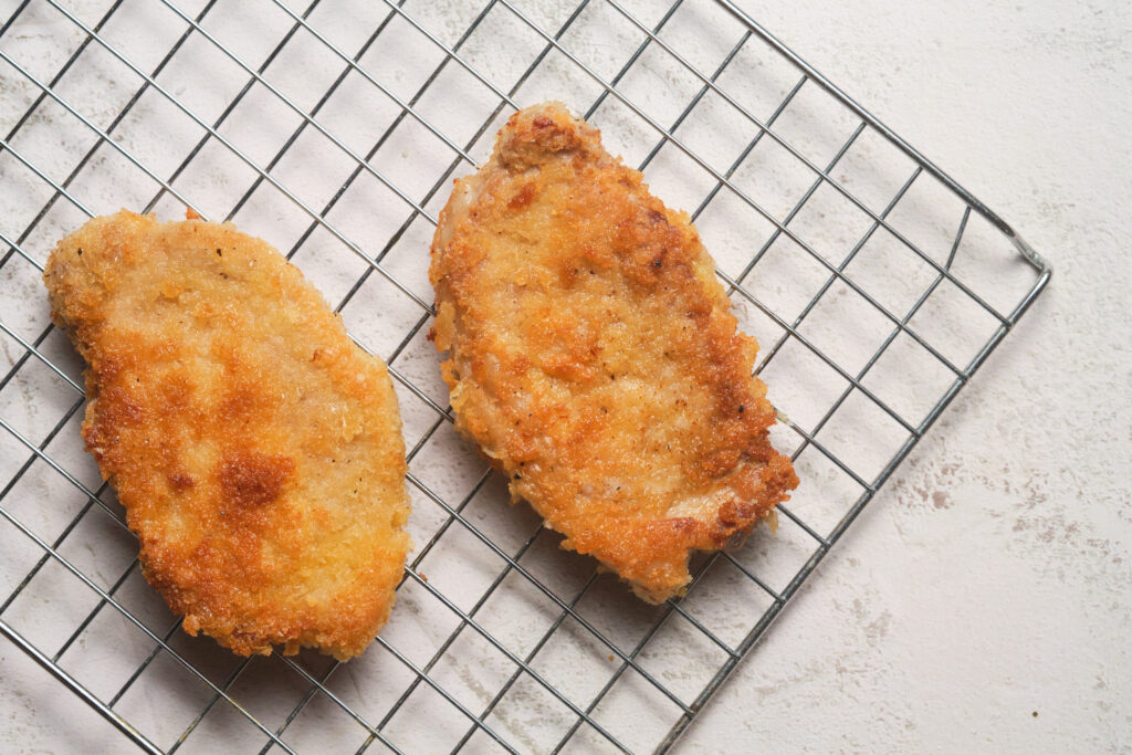 Parmesan crusted pork chops - cooked