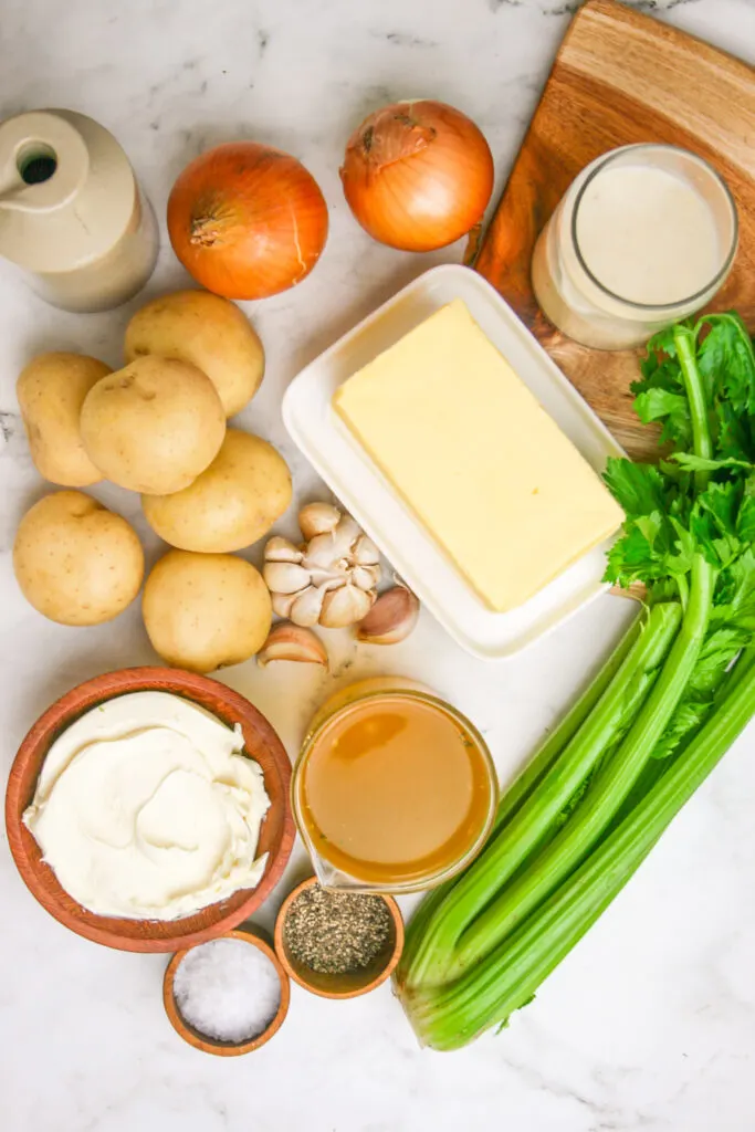 Easy CrockPot Potato Soup ingredients
