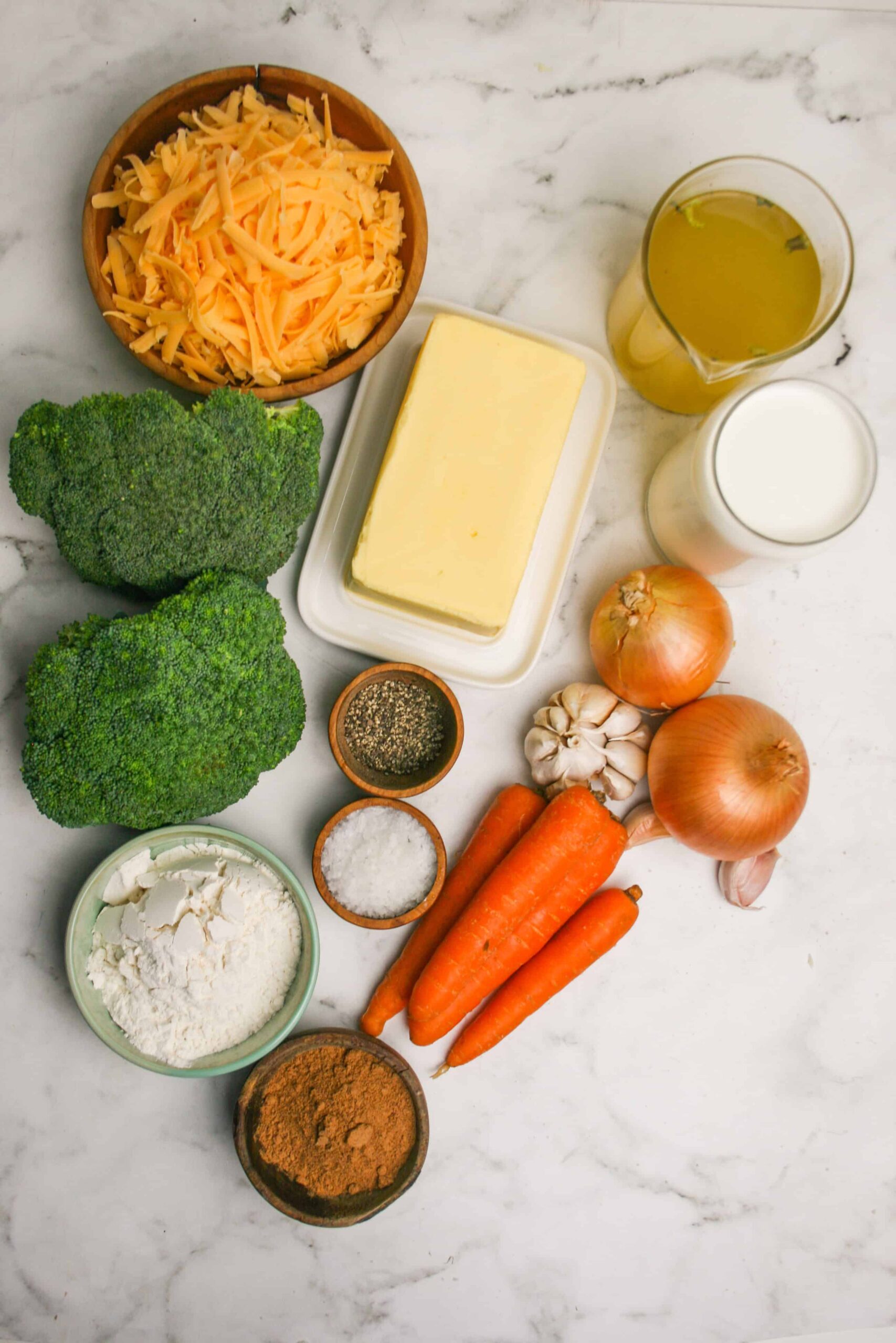 Broccoli Cheddar Soup ingredients