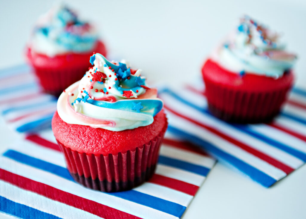 American Flag Cupcakes Finished