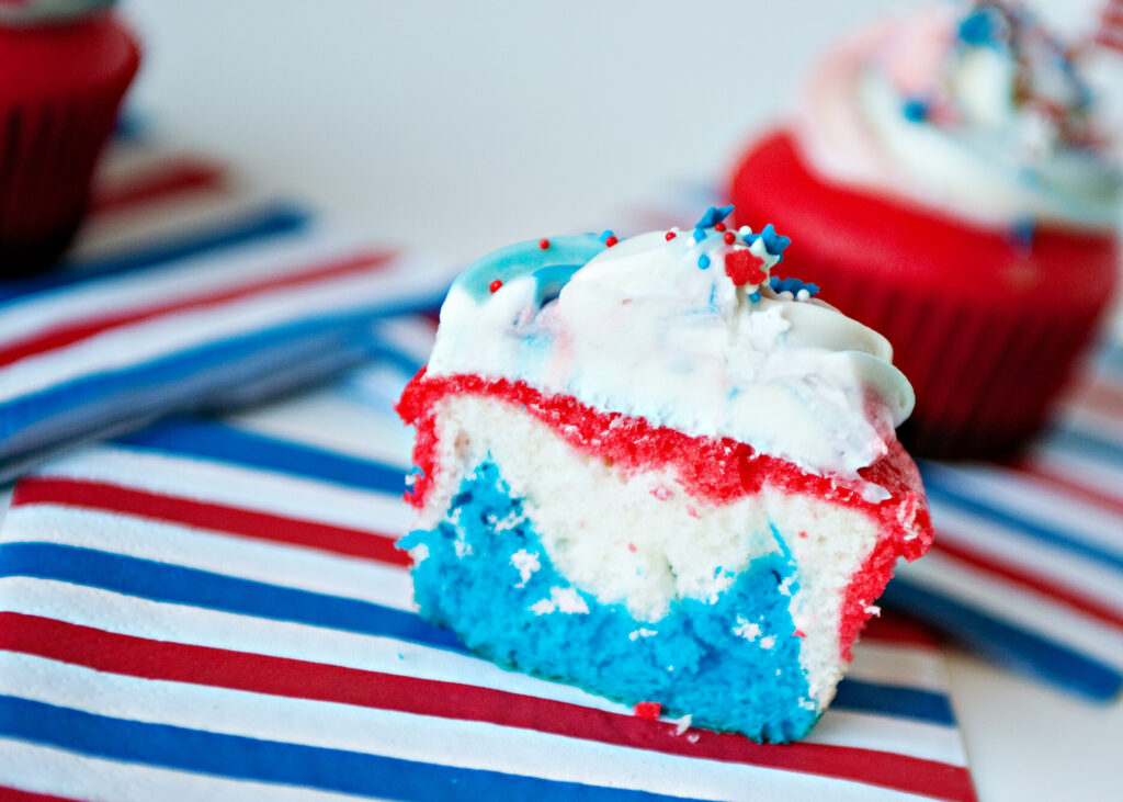 American Flag Cupcakes Finished