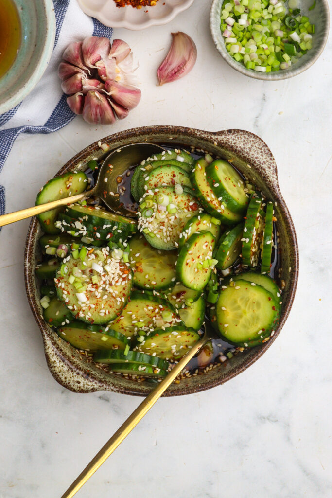 Korean cucumber salad from above
