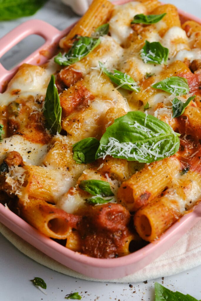 Baked Mostaccioli Recipe featured image above
