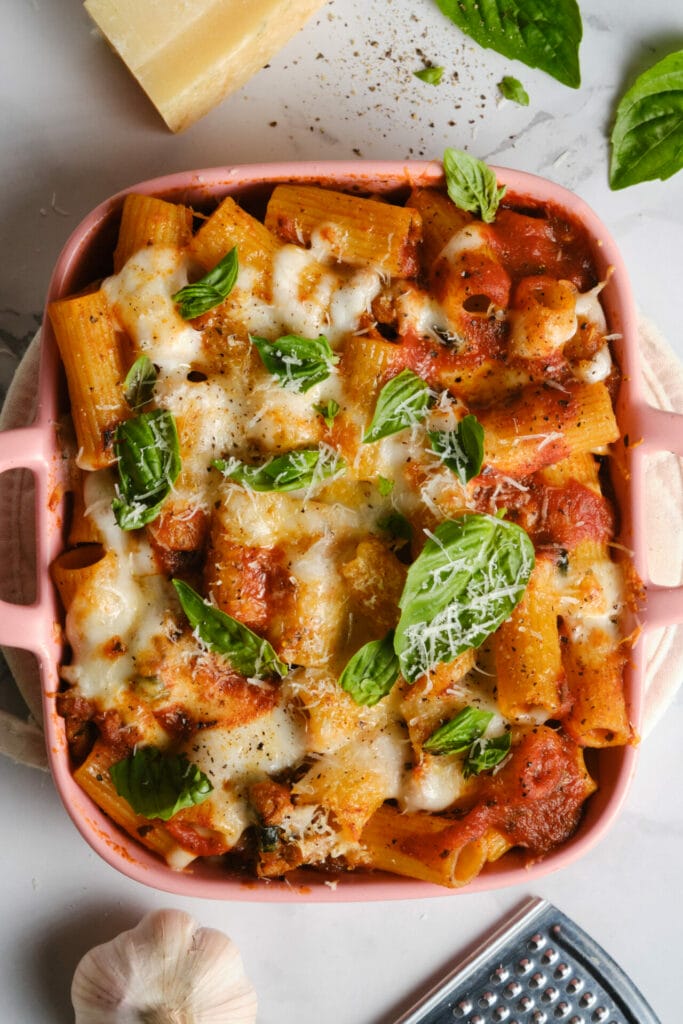 Baked Mostaccioli Recipe featured image below