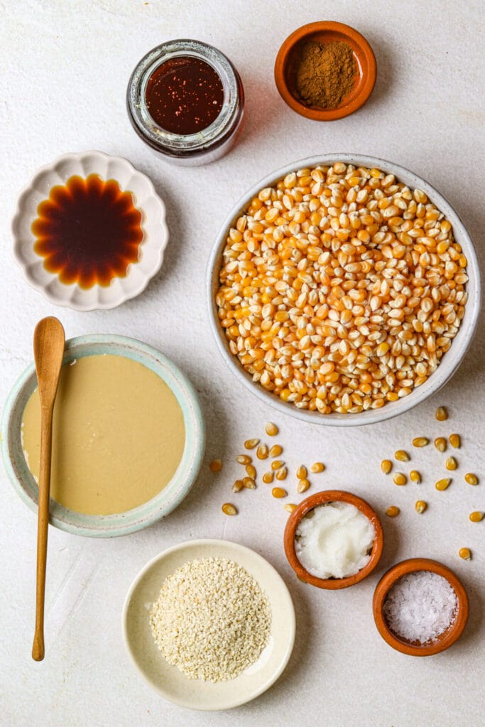 Sesame Caramel Popcorn ingredients