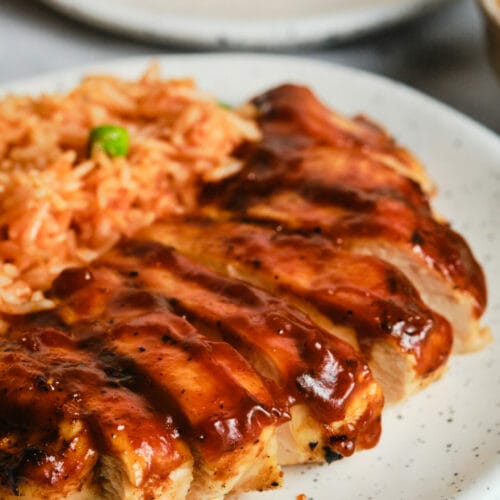 Baked BBQ Chicken Breast featured image above side