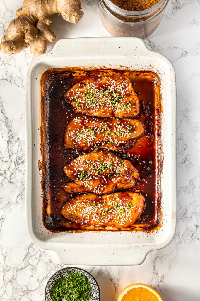 Asian Baked Chicken Breasts featured image shot above