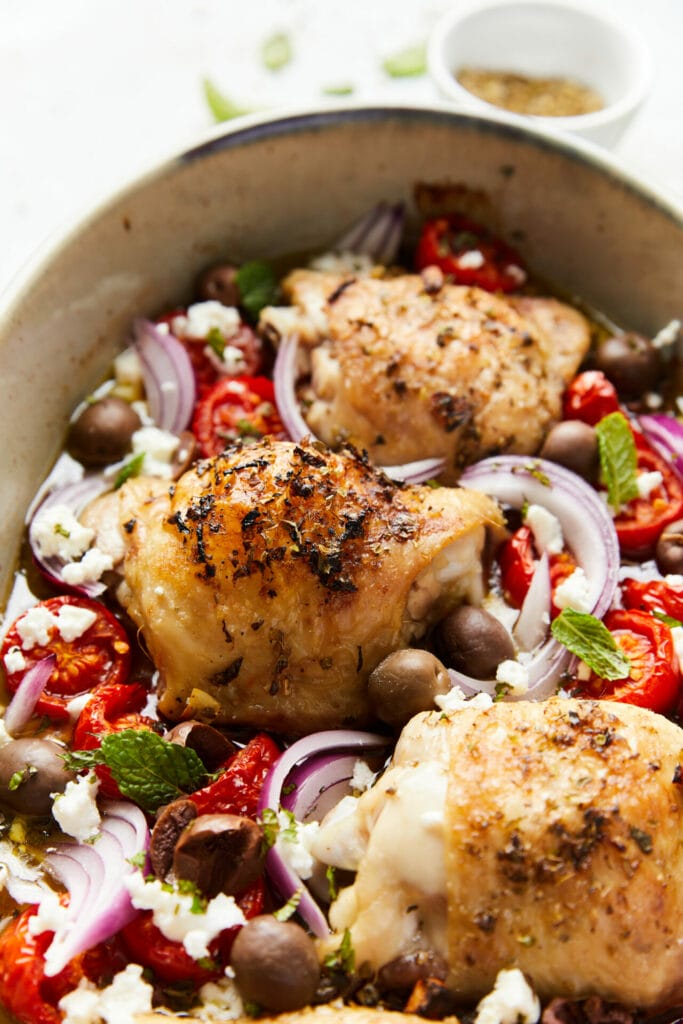 Oven-Baked Greek Chicken Breast steps focused view
