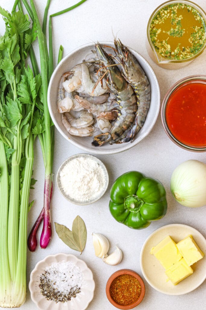 Shrimp Gumbo Recipe ingredients top shot