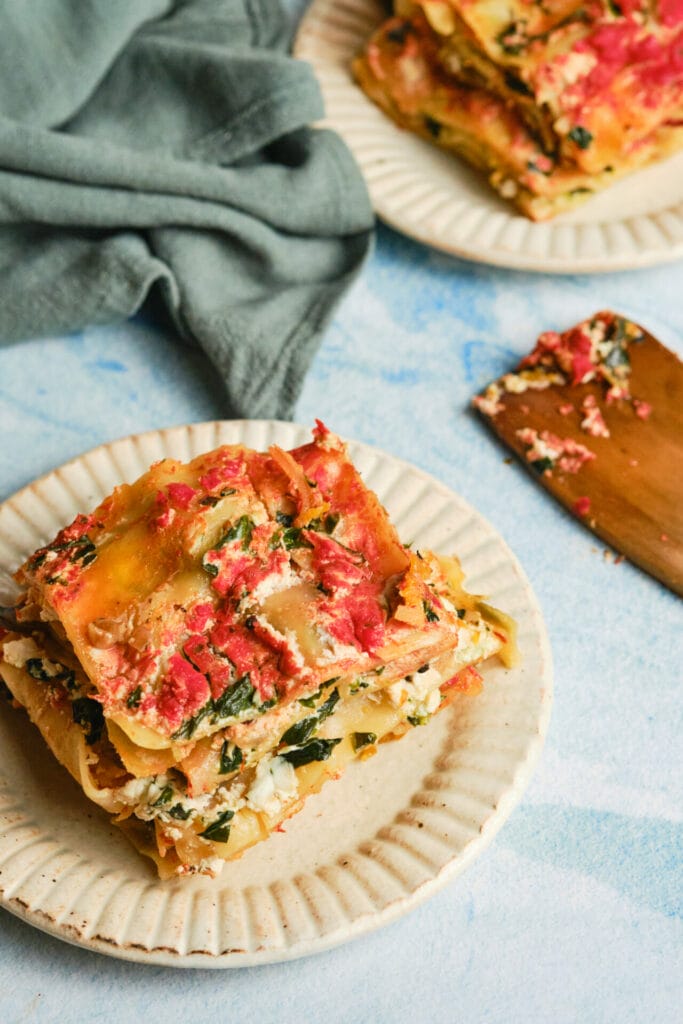 Easy Vegan Lasagna Recipe featured image focused shot