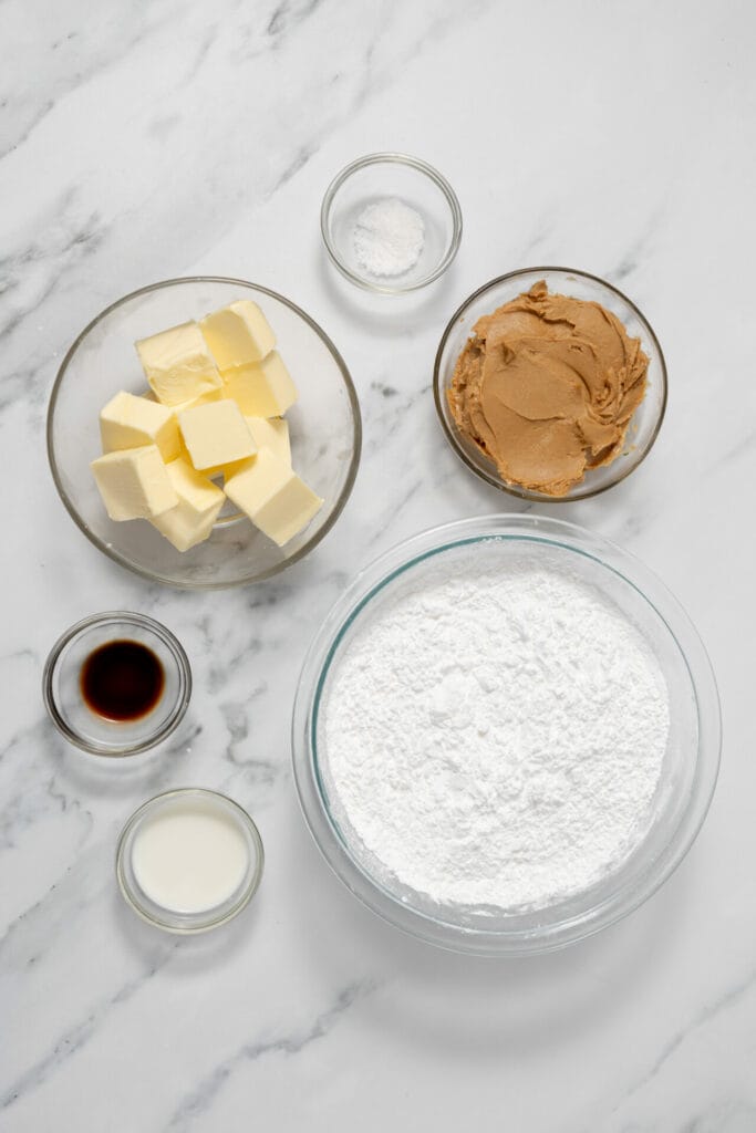 Peanut Butter Frosting ingredients