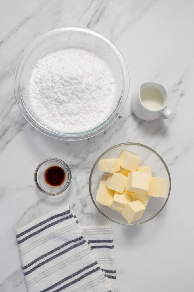 Easy White Frosting ingredients